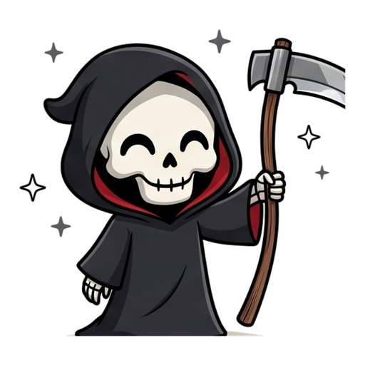 The Deadliner reaper, holding a scythe